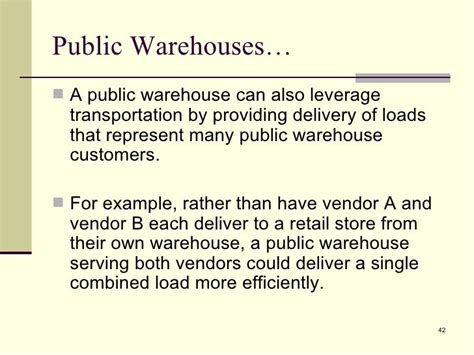 Write two examples for private warehouses, public …