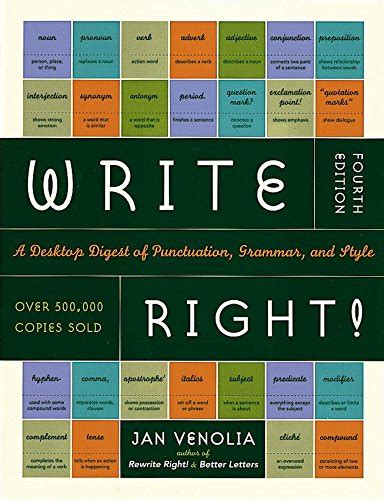 Full Download Write Right A Desktop Digest Of Punctuation Grammar And Style By Jan Venolia