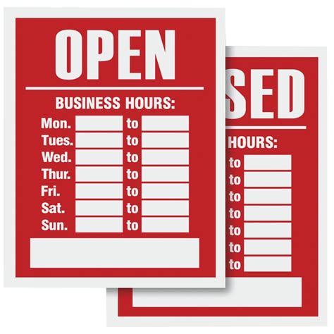 WriteOn Open/Closed Business Hours Sign