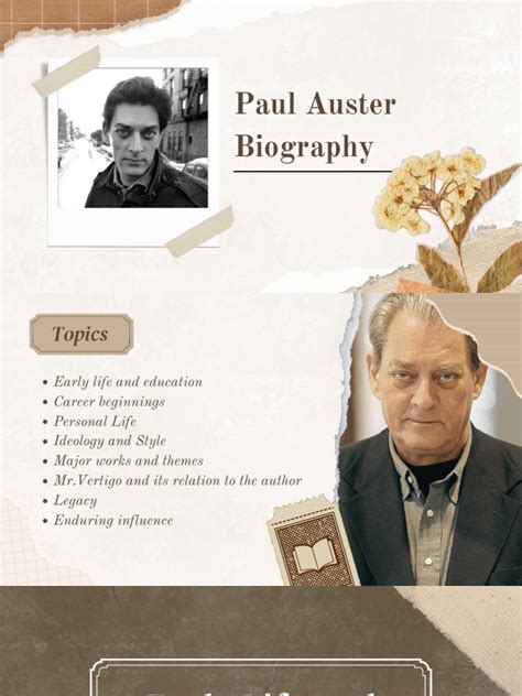 Writer paul auster biography