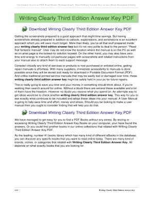 Writing Clearly 3rd Edition Answer Key