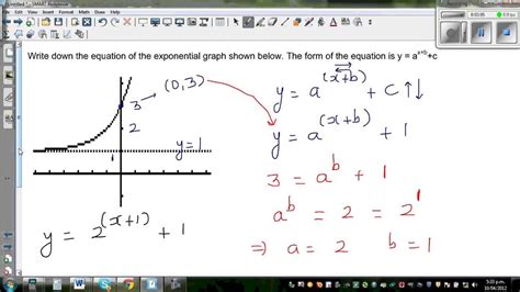 Writing Exponential Functions from a Graph YouTube