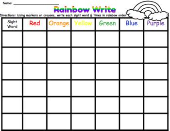 Writing Rainbow Teaching Resources TPT