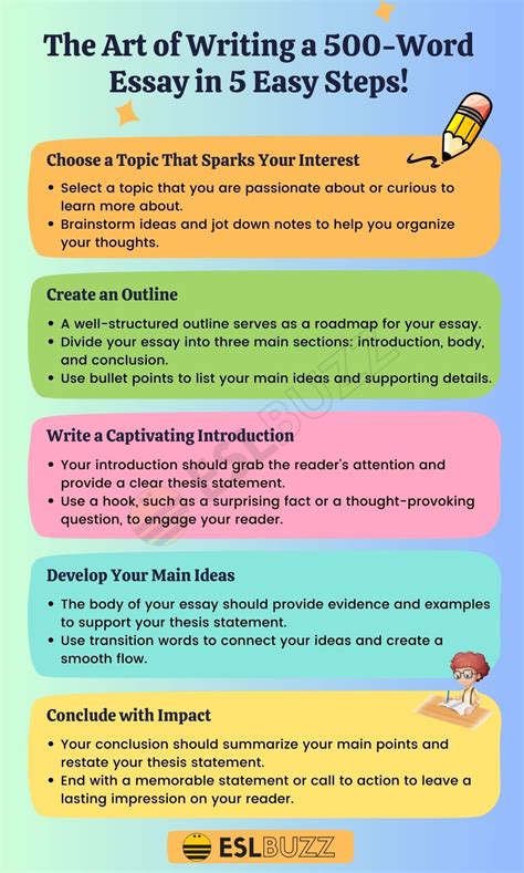 Writing a 500 Word Essay A Simple StepbyStep Guide ESLBUZZ