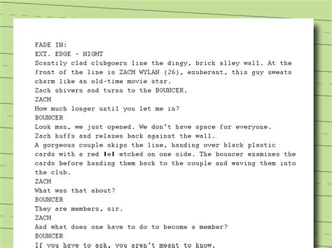 Writing a movie script. Screenplay Example What does a basic screenplay look like? With very few exceptions, all screenplays follow the same standard formatting rules. Proper script formatting is extremely important when writing a screenplay for a number of reasons, one of the most important being the timing of the final film. One page of a properly formatting screenplay is … 