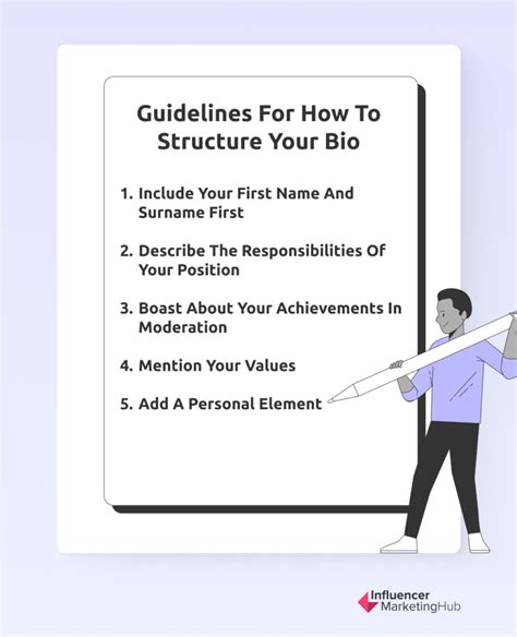 Writing bio guidelines