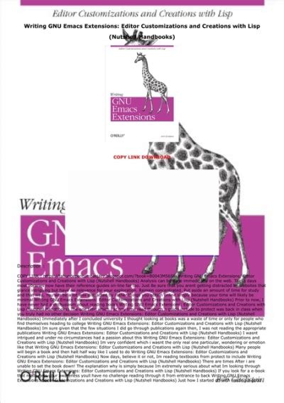 Writing gnu emacs extensions editor customizations and creations with lisp nutshell handbooks. - 2006 saab 9 5 gps manual.
