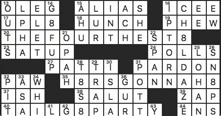 Crossword Clue Answers. Find the latest crossword clues from New Yor