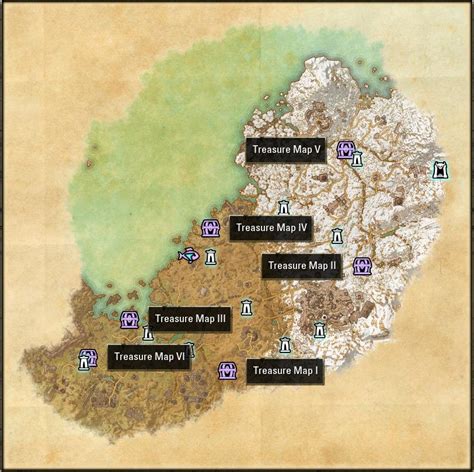 Greenshade Treasure Map Locations Guide. Greenshade is Aldmeri Dominion zone for adventurers level 24-32. As well as in the previous zone, players can obtain 6 treasure maps and additional Greenshade CE Treasure Map, available only to those that pre-purchased the CE edition of the game.. 