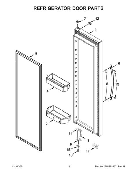 Page 14 Of Parts For WRS571CIHZ04 - from AppliancePartsPros.com. The Door Handle is an OEM part for Whirlpool refrigerators. This sturdy handle serves as a convenient way to open and close the doors of your appliance.