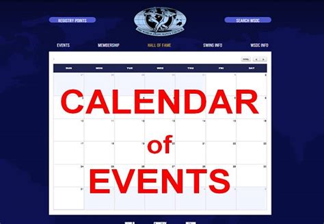 Wsdc Events Calendar