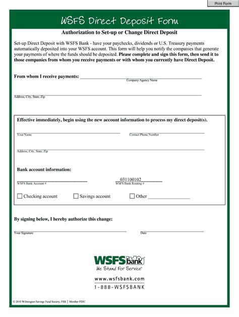 Wsfs routing. There are several ways to make a deposit into your WSFS Bank account: Direct deposit allows your paycheck to be deposited directly into your account. Mobile deposit lets you deposit checks anywhere, anytime from your phone. ATM deposit allows you to deposit checks and cash at a WSFS Bank ATM. You can also make deposits at any WSFS banking ... 