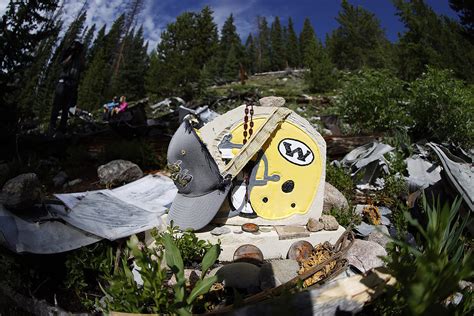 Crash Site Photos. Today, traces of the tragic plane crash still remain on the mountain near Silver Plume, Colorado. Photos are courtesy of WSU Alum, Greg Records. Trees remain down after being clipped by the wings of the airplane. Section of wing with landing gear still visible. Landing gear still remains on the mountain where the airplane .... 