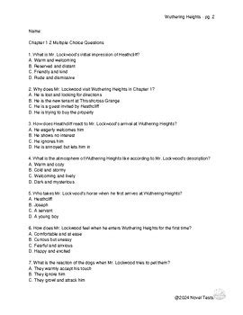 Wuthering Heights Multiple Choice Test