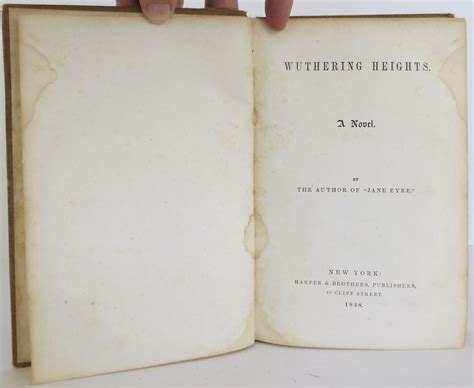 A rare copy of the first American edition of Emily Brontë’s Wuthering Heights, priced at 75 cents when it was published by Harper and Brothers in New York in April 1848, is now selling for US .... 