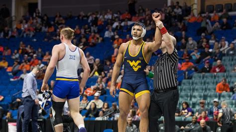 Wvu wrestling. Wrestling wins first Big 12 match in Colorado. By Matt Ross, Sports Writer. Updated Dec 9, 2023. The West Virginia wrestling team traveled to Colorado to face off against Big 12 opponent Air Force on Friday, Dec. 8. The Mountaineers were victorious with a 27-11 win to advance to 5-1 on the year and 1-1 in the Big 12. 