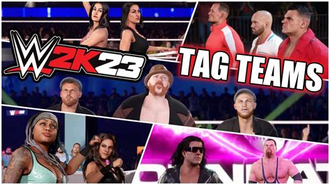 Wwe 2k23 tag team entrances. Jun 17, 2021 · Have a look below for all the Tag Team Entrance motions that can be assigned to your tag teams in WWE 2K23: The A-Listers ( The Miz & John Morrison) Alexa Bliss & Nikki Cross. All Night ( Kenny King & Rhett Titus) American Alpha. Aussie Aggression ( TM-61) The B Team. 
