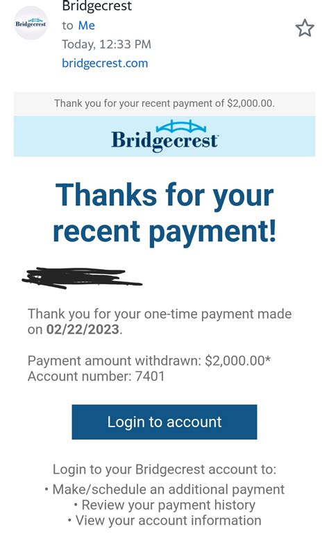  Keep your vehicle finances on the road to success with Bridgecrest. We make it easy to manage your account online, find convenient payment options, and get assistance when you need it. . 