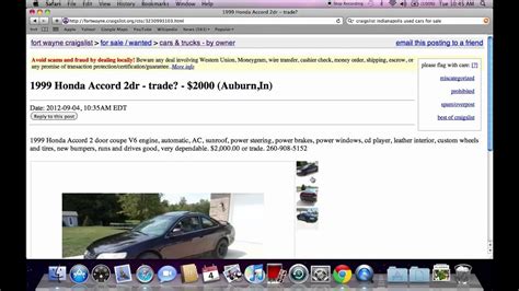 Fort Wayne, IN Buying Tips. Craigslist is very popular here in Ft. Wayne. There are a lot of good deals on it and if you are looking for a used car this may ....