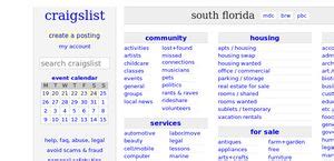 south florida - includes separate sections for miami/dade, broward, and palm beach counties; space coast; st augustine; tallahassee; ... craigslist app; cl is hiring ... .