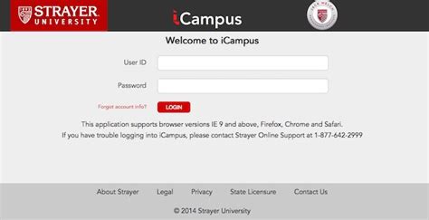 Welcome to Strayer University's Library! Our online research portal provides access to our ... User ID: Password: Students, use your iCampus credentials. For assistance with logging in or resetting your password, contact the IT Help Desk at 844.478.7293 ... email our Ask Your Librarian service at .... 