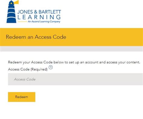 Redeem an Access Code as a New User. by Jones & Bartlett