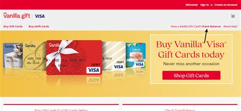 Check Balance The Scoop FAQs Shopping Options Delivery Type Occasion Holiday Valentine's Day Wedding & Engagement Select a Gift Card or eGift Card Design Every prepaid Visa Gift Card design can be sent as an eGift Card by email or a plastic Gift Card by mail.. 