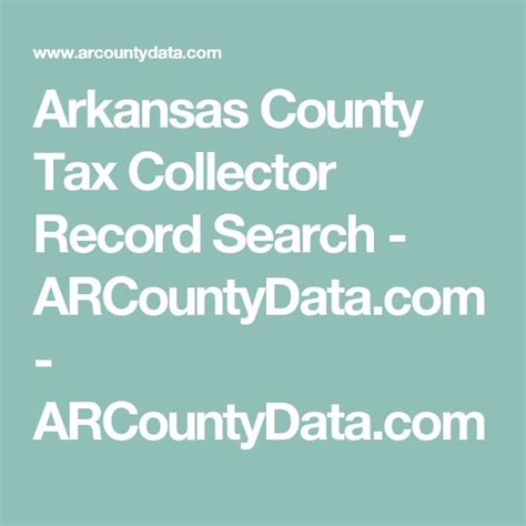 Search Arkansas Assessor and Collector r