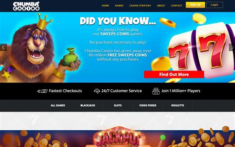 Find out by reading our expert review of Chumba Casino. What's great about Chumba Casino. Purchase bonus: $30 of Gold Coins for $10 + 30 FREE Sweeps Coins. No-deposit bonus: 2,000,000 + 2 FREE Sweeps Coins. Redeem winnings for cash prizes. Site accepts American and Canadian players. Chumba Social Sweepstakes Casino Rating. Bonus:.