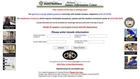 Www.lasd.org inmate search. Find an Inmate; Cargo Theft – Cargo CATS; CCW; Civil Process; Court Services; Custody Services; Hate Crime; News Media Portal; Records and Identification Bureau; Special … 