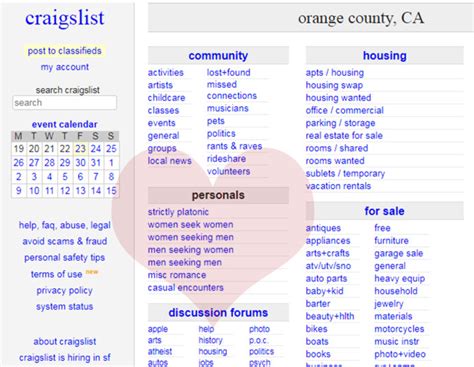Find it via the AmericanTowns Orange County classifieds search or use one of the other free services we have collected to make your search easier, such as Craigslist Orange County, eBay for Orange County,. . Wwwcraigslistcomorangecounty
