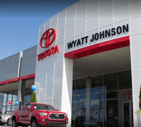 Wyatt johnson toyota. Wyatt Johnson Toyota; Sales 855-535-9481; Service 800-770-6601; 2595 Wilma Rudolph Boulevard Clarksville, TN 37040; Service. Map. Contact. Wyatt Johnson Toyota. Call 855-535-9481 Directions. New Search Inventory Schedule Test Drive Vehicle Upgrade Program At Home Test Drive Delivery Toyota Safety Sense ToyotaCare 