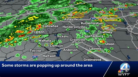 Wyff4 weather radar. Download the WYFF News 4 app for free today. With our Greenville local news app, you can: - Be alerted to breaking local news with push notifications. - Watch live streaming breaking news when it happens and get live updates from our reporters. - Submit breaking news, news tips or email your news photos and videos right to our newsroom … 