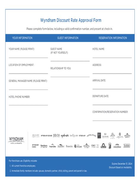 Wyndham Discount Form1 - Travel + Leisure Co.