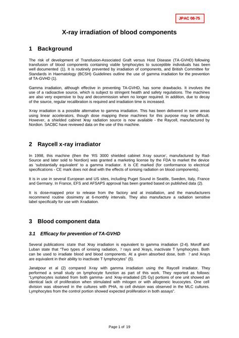 X-ray irradiation of blood components - Transfusion …