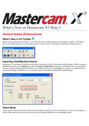 X3 Mastercam Manual