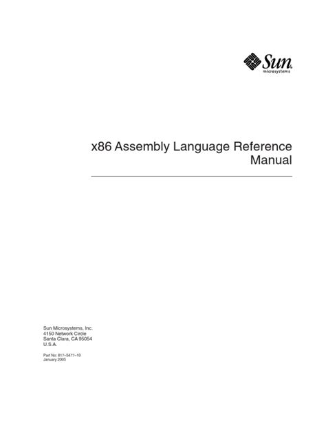 X86 assembly language reference manual oracle documentation. - Sap bi step by step guide.