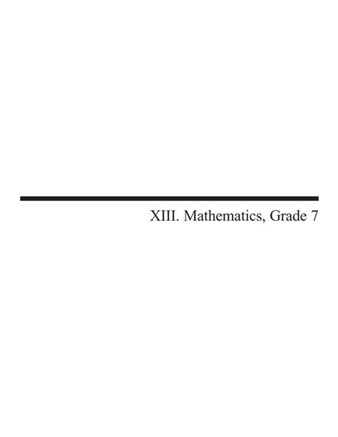 XIII. Mathematics, Grade 7 - Massachusetts Department of …