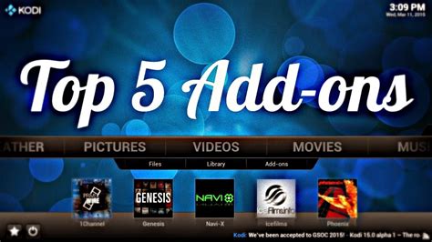 We have a huge catalogue of extra Add-On components for you to take advantage of. All Add-Ons can be installed via the application itself and they will automatically update as new versions are released. It is kind of like an "App Store" for Kodi, but everything is free! Music Add-Ons and Video Add-Ons let you stream internet content..
