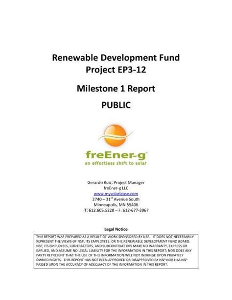 Xcel Energy’s Renewable Development Fund (RDF) …