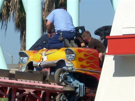 Xcelerator cable snap accident leg. On September 15, 2009, a cable used to launch trains snapped during the launch on the Xcelerator roller coaster, sending pieces of debris flying and lacerating the left leg of twelve year old... 