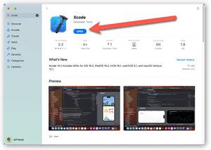 Xcode for mac.  Follow the steps to extract, open, and update Xcode, and delet...