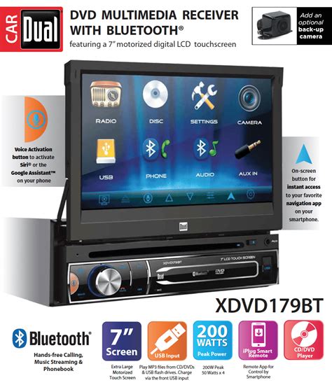 Xdvd179bt - Connect an optional rear camera to the Camera Input (Black RCA connector). Refer to the wiring diagram for details. Manual selection - Touch CAMERA icon from the Main Menu or from any operational mode (when enabled) to select camera mode. Touch the top left area on the screen to exit camera mode.
