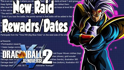 Xenoverse 2 raid schedule. The newest raid on dragon ball xenoverse 2 is here and it does feature a new reward from the recent free update as well. Let me know if you will be doing thi... 