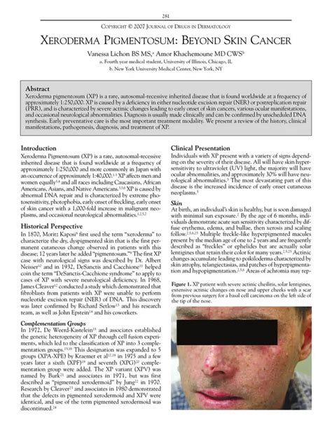 Xeroderma pigmentosum (XP) encompasses a