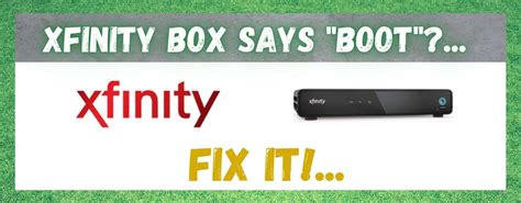 Xfinity box says boot. 3 years ago. @rsftlf wrote: I have 2 boxes. A small box and a large box. The large box says Cast. I’ve unplugged each and restarted. My internet is fine. Just the cable boxes are not working. that is part of the bootup sequence (ca=cable, st=status). try connecting the same set top box to the modem's cable from the wall and see if it ... 