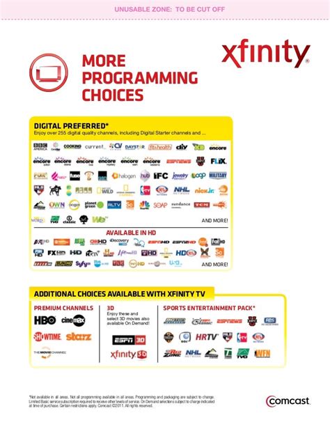 Xfinity Flex: Choice TV Select with Xfinity Flex: Xfinity X1: Live Broadcast Channels (NBC/ABC/FOX) X: X: Live Cable Channels (TNT/USA/CNN*) X: X: Xfinity On Demand Content: X: X: X: TV Box/Streaming TV Box: X: X: X: Xfinity Pay-Per-View (PPV) Content: X: 4K UHD Content: X: 4K available within select streaming apps: X: Access to Streaming Apps .... 