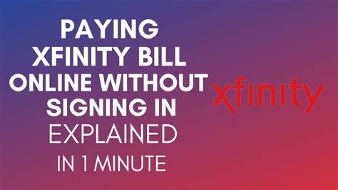 Xfinity pay without signing in