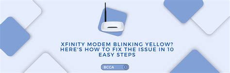 Xfinity router blinking yellow.  A reboot often clears any temporary glitches that may be int...