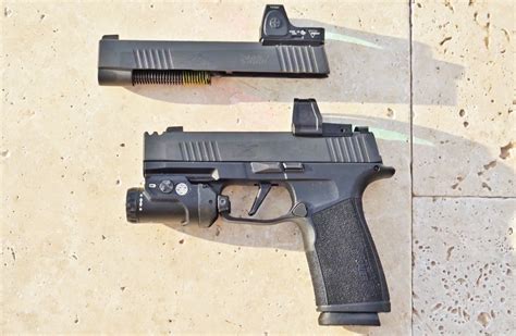 Xmacro slide. The SIG Sauer P365-Xmacro is an optics-ready handgun, which means you can easily attach a red dot, RMR, or reflex sight to the rear of the pistol's slide. Easily means without too much effort (as long as you get a red dot sight compatible with SIG P365 X Macro, of course) and without having to remove the rear sight. 